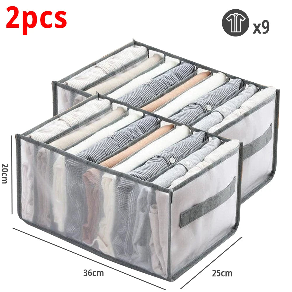 Closets Clothes Organizer Foldable Clothing Underwear Jeans Storage Box Drawer Organizer with Handles Wardrobe OrganizersDivider