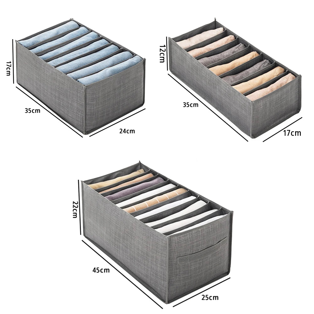 Closets Clothes Organizer Foldable Clothing Underwear Jeans Storage Box Drawer Organizer with Handles Wardrobe OrganizersDivider