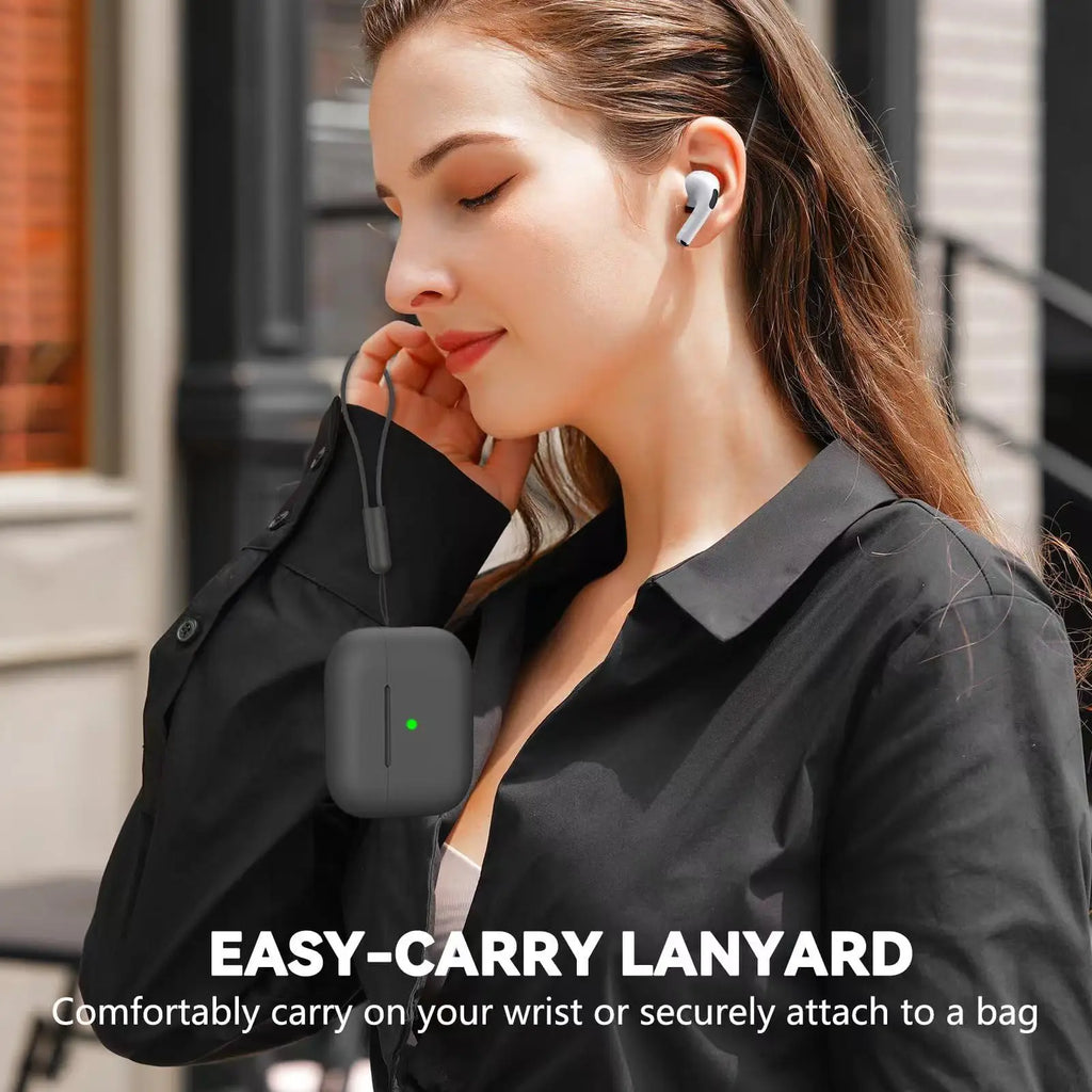 For Airpods Pro 3 Generation Cover (2025) Slim Silicone Case Full Protector Cover with Wrist Lanyard for Cute AirPods Pro 3 Case