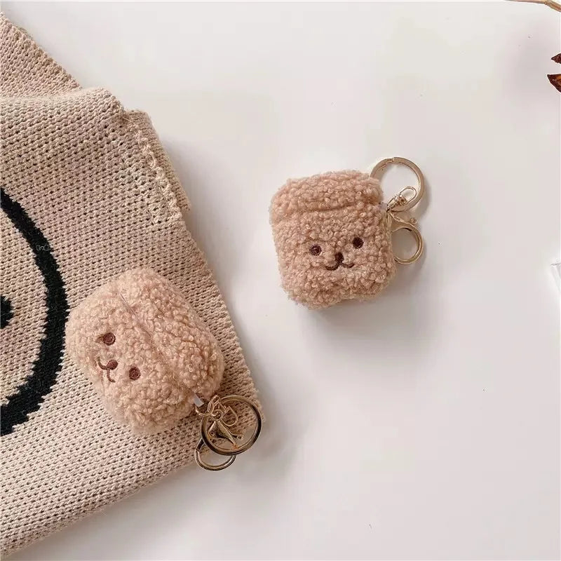 New Cartoon Cute  Case For Airpods 1 2 3 4 Pro2 Cases 3D Silicone Teddy Dog Wireless Earphone Anti-lost Protective Cover
