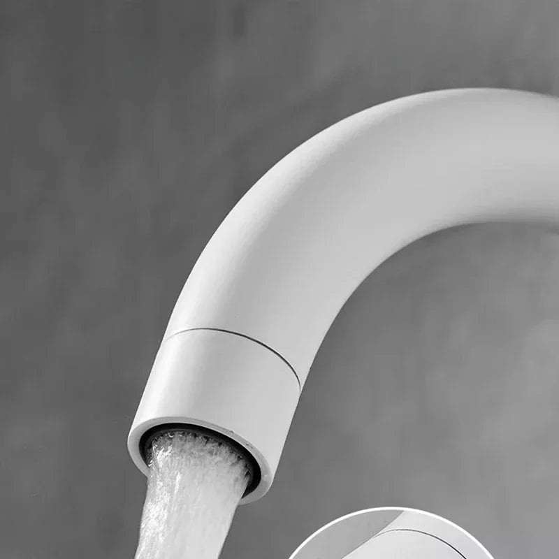 Modern Household Hot and Cold Mixing Tap Kitchen Faucet WashBasin Sink Tap Kitchen Faucets Deck Mounted White Taps