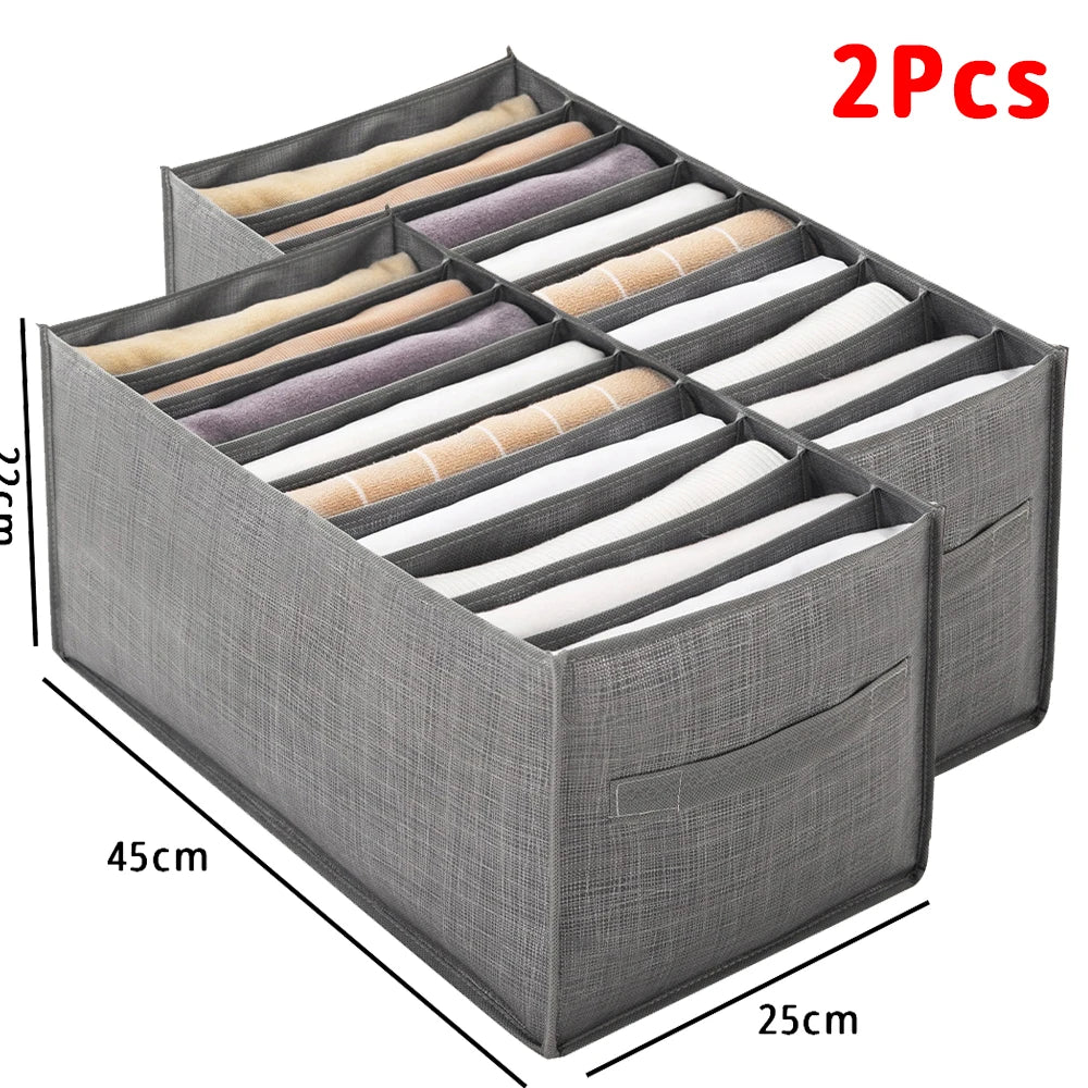 Closets Clothes Organizer Foldable Clothing Underwear Jeans Storage Box Drawer Organizer with Handles Wardrobe OrganizersDivider