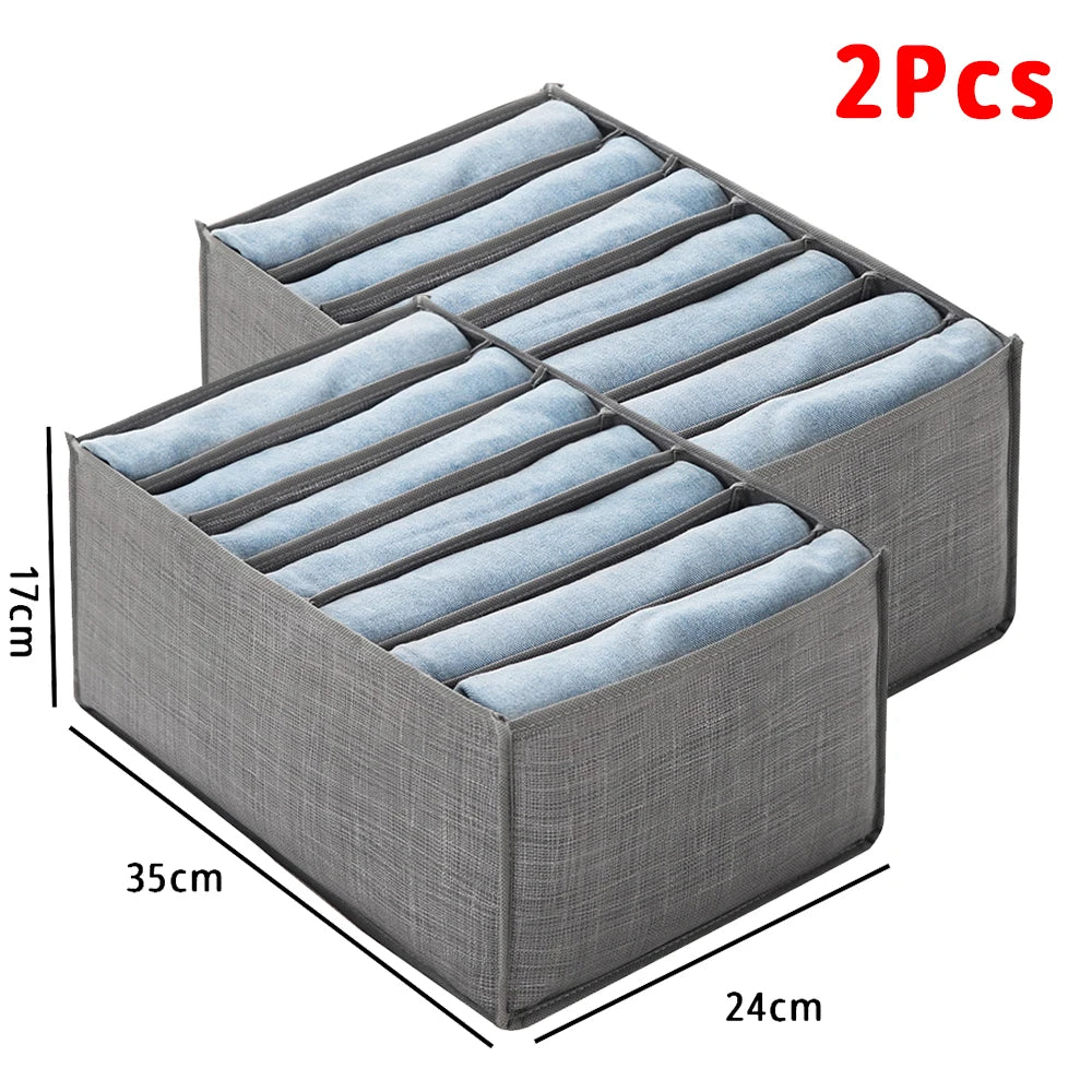 Closets Clothes Organizer Foldable Clothing Underwear Jeans Storage Box Drawer Organizer with Handles Wardrobe OrganizersDivider