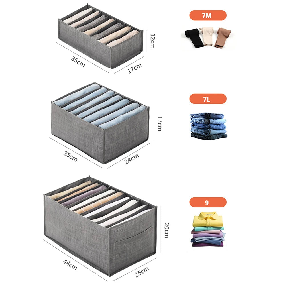 Closets Clothes Organizer Foldable Clothing Underwear Jeans Storage Box Drawer Organizer with Handles Wardrobe OrganizersDivider